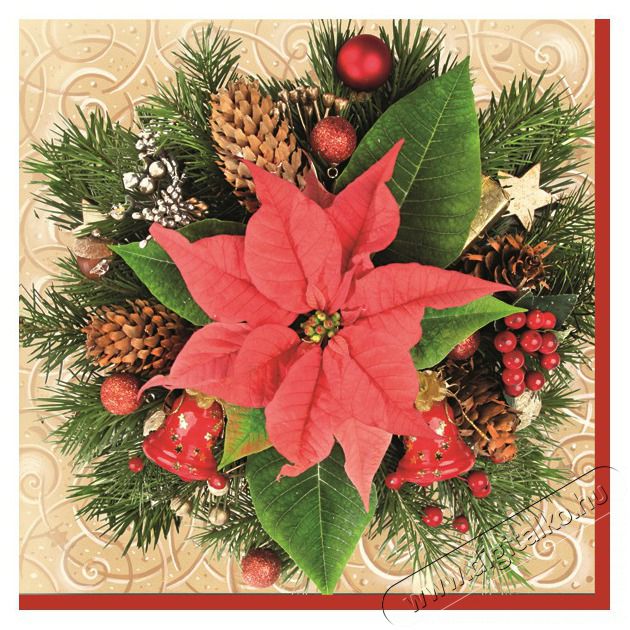 Iris Daisy Kar&aacute;csonyi szalv&eacute;ta, 33x33cm, 20db/csomag, 3 r&eacute;tegű, vegyes mint&aacute;k Konyhai term&eacute;kek - Egy&eacute;b / Konyhai kieg&eacute;sz&iacute;tő - 507367