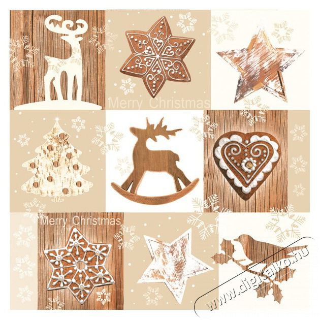 Iris Daisy Kar&aacute;csonyi szalv&eacute;ta, 33x33cm, 20db/csomag, 3 r&eacute;tegű, vegyes mint&aacute;k Konyhai term&eacute;kek - Egy&eacute;b / Konyhai kieg&eacute;sz&iacute;tő - 507367