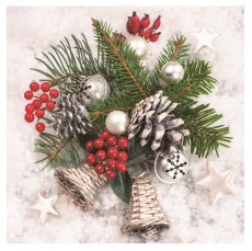 Iris Daisy Kar&aacute;csonyi szalv&eacute;ta, 33x33cm, 20db/csomag, 3 r&eacute;tegű, vegyes mint&aacute;k Konyhai term&eacute;kek - Egy&eacute;b / Konyhai kieg&eacute;sz&iacute;tő - 507367