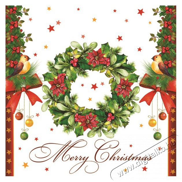 Iris Daisy Kar&aacute;csonyi szalv&eacute;ta, 33x33cm, 20db/csomag, 3 r&eacute;tegű, vegyes mint&aacute;k Konyhai term&eacute;kek - Egy&eacute;b / Konyhai kieg&eacute;sz&iacute;tő - 507367