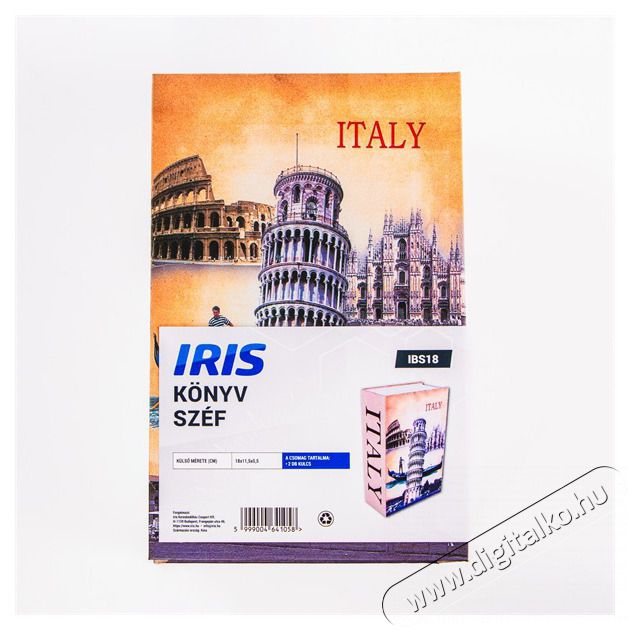 Iris IBS18 kulccsal nyithat&oacute; k&ouml;nyv sz&eacute;f 180x115x55mm Fot&oacute;-Vide&oacute; kieg&eacute;sz&iacute;tők - Egy&eacute;b fot&oacute;-vide&oacute; kieg&eacute;sz&iacute;tő - K&ouml;nyv - 507194