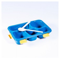 Iris KT-004-BL 5 rekeszes k&eacute;k műanyag &eacute;telhord&oacute; doboz Konyhai term&eacute;kek - S&uuml;tő-főzőlap, tűzhely (szabadon&aacute;ll&oacute;) - &Eacute;telmeleg&iacute;tő / melegentart&oacute; - 507514