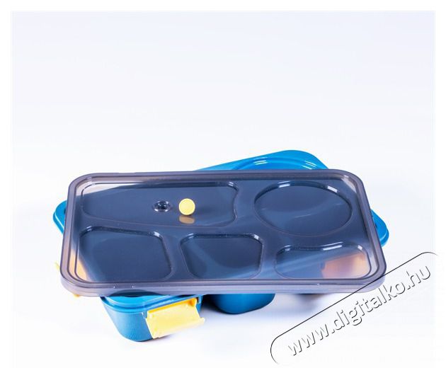 Iris KT-004-BL 5 rekeszes k&eacute;k műanyag &eacute;telhord&oacute; doboz Konyhai term&eacute;kek - S&uuml;tő-főzőlap, tűzhely (szabadon&aacute;ll&oacute;) - &Eacute;telmeleg&iacute;tő / melegentart&oacute; - 507514