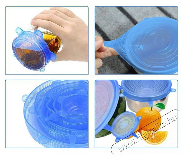 Iris KT-490 6 db-os szilikon fedő szett Konyhai term&eacute;kek - Egy&eacute;b / Konyhai kieg&eacute;sz&iacute;tő - 507803