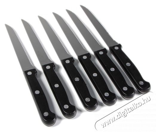 Iris KT-602 7 r&eacute;szes steak-k&eacute;s k&eacute;szlet tart&oacute;val (6 db k&eacute;s + fa t&aacute;rol&oacute; blokk) Konyhai term&eacute;kek - &Eacute;tk&eacute;szlet - Evőeszk&ouml;z k&eacute;szlet - 514638