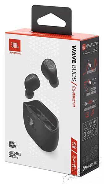 JBL Wave Buds BLK True Wireless Bluetooth fekete f&uuml;lhallgat&oacute; Audio-Video / Hifi / Multim&eacute;dia - F&uuml;l &eacute;s Fejhallgat&oacute;k - F&uuml;lhallgat&oacute; - 462545