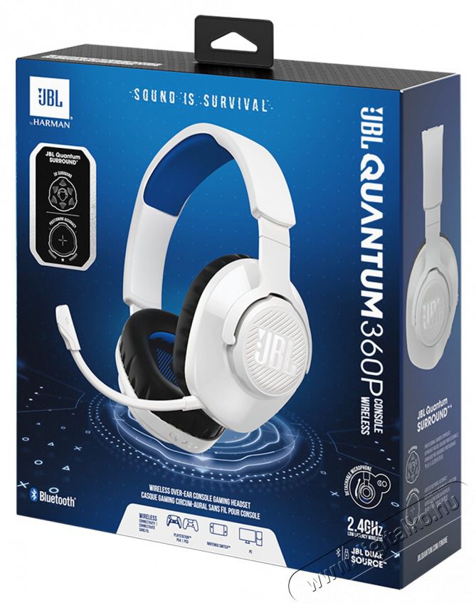 JBL Quantum 360 vezet&eacute;k n&eacute;lk&uuml;li feh&eacute;r/k&eacute;k gamer headset Audio-Video / Hifi / Multim&eacute;dia - F&uuml;l &eacute;s Fejhallgat&oacute;k - Fejhallgat&oacute; mikrofonnal / headset - 515015