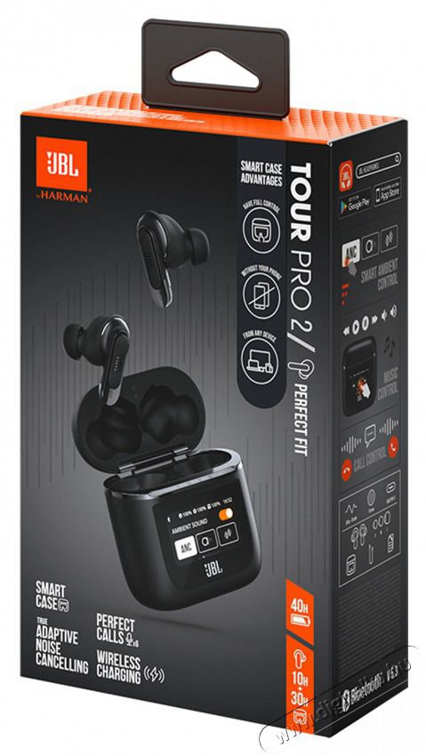 JBL Tour Pro2 True Wireless Bluetooth fekete zajszűrős f&uuml;lhallgat&oacute; Audio-Video / Hifi / Multim&eacute;dia - F&uuml;l &eacute;s Fejhallgat&oacute;k - F&uuml;lhallgat&oacute; - 515014