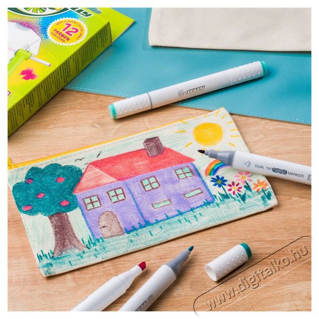 JOLLY Airbrush Textile 12 darabos k&eacute;tv&eacute;gű sz&iacute;nes textilmarker ut&aacute;nt&ouml;ltő k&eacute;szlet Iroda &eacute;s sz&aacute;m&iacute;t&aacute;stechnika - Egy&eacute;b sz&aacute;m&iacute;t&aacute;stechnikai term&eacute;k - 510820