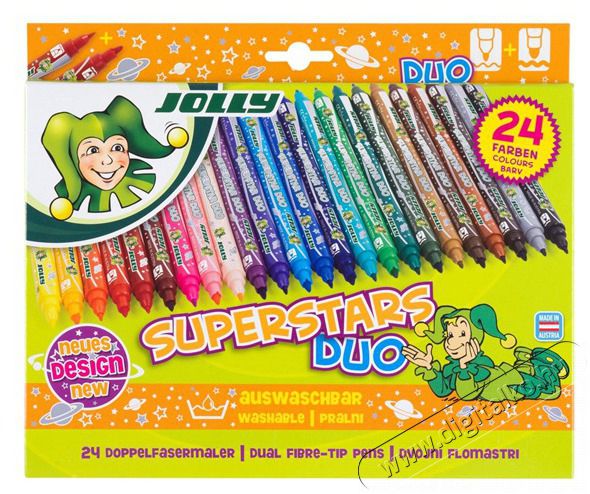 JOLLY Superstars Duo 24 darabos k&eacute;tv&eacute;gű filctoll k&eacute;szlet H&aacute;ztart&aacute;s / Otthon / K&uuml;lt&eacute;r - J&aacute;t&eacute;k / Sport - Kieg&eacute;sz&iacute;tő - 518048