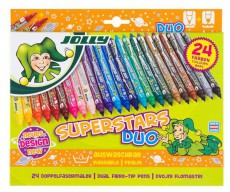 JOLLY Superstars Duo 24 darabos kétvégű filctoll készlet Háztartás / Otthon / Kültér - Játék / Sport - Kiegészítő - 518048
