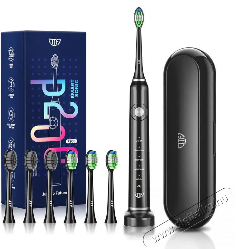 JTF P200 Black Elektromos fogkefe Sz&eacute;ps&eacute;g&aacute;pol&aacute;s / Eg&eacute;szs&eacute;g - Sz&aacute;j / fog &aacute;pol&aacute;s - Elektromos fogkefe - 525066