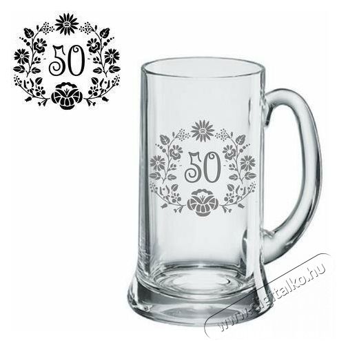 JTF Pintes s&ouml;r&ouml;skors&oacute; 0,5 l 50 &eacute;ves jubileum vir&aacute;gos mot&iacute;vum H&aacute;ztart&aacute;s / Otthon / K&uuml;lt&eacute;r - Egy&eacute;b h&aacute;ztart&aacute;si term&eacute;k - 525073
