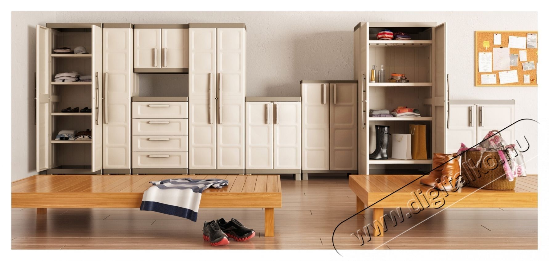 Keter Excellence Tall 241046 4 polcos szekr&eacute;ny, 15 kg/polc H&aacute;ztart&aacute;s / Otthon / K&uuml;lt&eacute;r - Egy&eacute;b h&aacute;ztart&aacute;si term&eacute;k - 535387