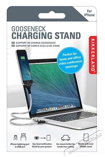 KIKKERLAND US212-EU USB/Lightning gooseneck k&aacute;bel &eacute;s telefontart&oacute; Mobil / Kommunik&aacute;ci&oacute; / Smart - Mobiltelefon kieg&eacute;sz&iacute;tő / tok - Tart&oacute; / r&ouml;gz&iacute;tő / &aacute;llv&aacute;ny - 444654