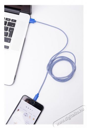 KIKKERLAND US113-BL-EU textilbor&iacute;t&aacute;s&uacute; Lightning k&eacute;k-feh&eacute;r k&aacute;bel Mobil / Kommunik&aacute;ci&oacute; / Smart - Tablet / E-book kieg&eacute;sz&iacute;tő, tok - K&aacute;bel - 429936