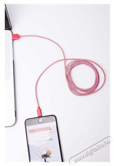 KIKKERLAND US113-RD-EU textilbor&iacute;t&aacute;s&uacute; Lightning piros-feh&eacute;r k&aacute;bel Mobil / Kommunik&aacute;ci&oacute; / Smart - Tablet / E-book kieg&eacute;sz&iacute;tő, tok - K&aacute;bel - 429937