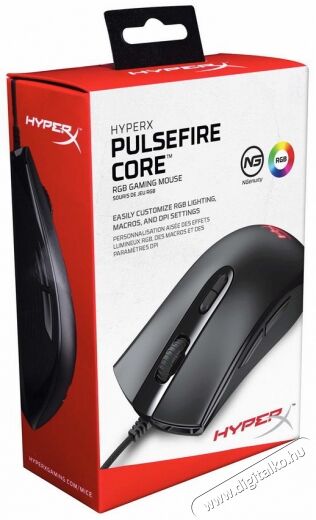 Kingston HyperX Pulsefire Core fekete gaming eg&eacute;r Iroda &eacute;s sz&aacute;m&iacute;t&aacute;stechnika - Eg&eacute;r - Vezet&eacute;kes eg&eacute;r - 367841