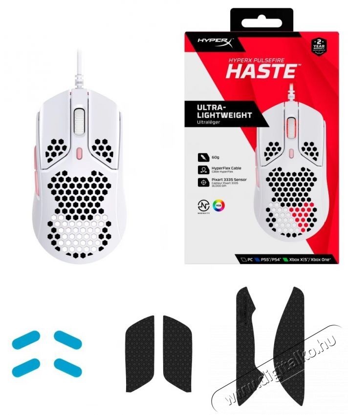 Kingston HyperX Pulsefire Haste Hvid eg&eacute;r Iroda &eacute;s sz&aacute;m&iacute;t&aacute;stechnika - Eg&eacute;r - Vezet&eacute;kes eg&eacute;r - 380770
