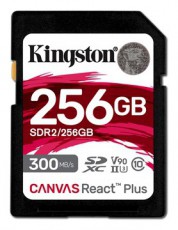 Kingston Canvas React Plus SDXC Class 10 UHS-II U3 (SDR2/256GB) Memóriakártya - Memória kártya / Pendrive - SD / SDHC / SDXC kártya - 385345