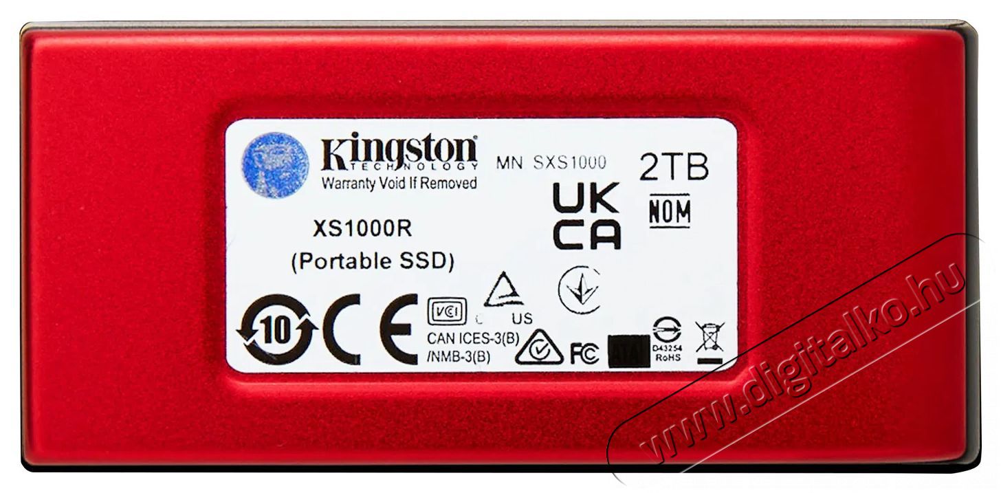 Kingston XS1000 SSD 2TB, piros Iroda &eacute;s sz&aacute;m&iacute;t&aacute;stechnika - Adatt&aacute;rol&oacute; / merevlemez - K&uuml;lső SSD - 503357