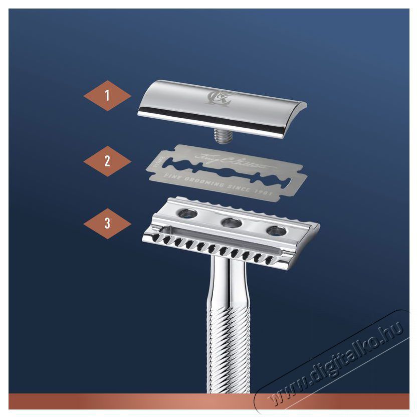 KING C. GILLETTE Double Edge + 5 db fej Sz&eacute;ps&eacute;g&aacute;pol&aacute;s / Eg&eacute;szs&eacute;g - Szőrtelen&iacute;tő / borotva - F&eacute;rfi borotva - 518852