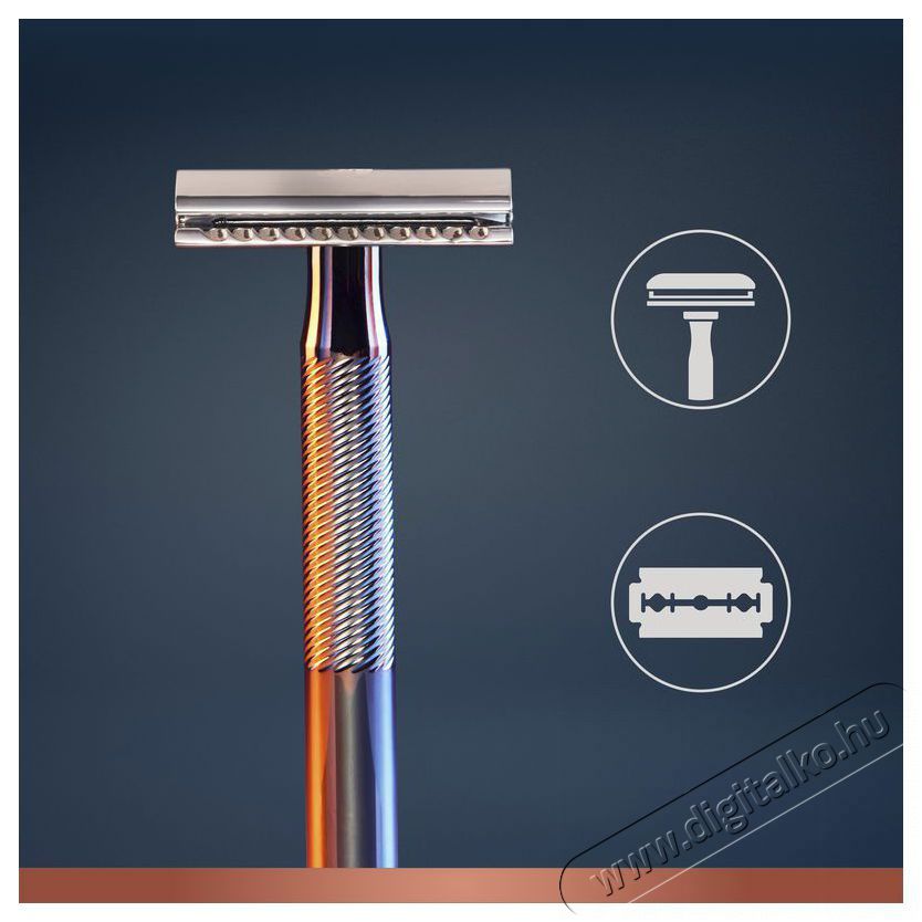 KING C. GILLETTE Double Edge + 5 db fej Sz&eacute;ps&eacute;g&aacute;pol&aacute;s / Eg&eacute;szs&eacute;g - Szőrtelen&iacute;tő / borotva - F&eacute;rfi borotva - 518852