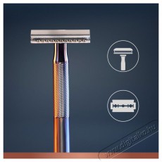 KING C. GILLETTE Double Edge + 5 db fej Sz&eacute;ps&eacute;g&aacute;pol&aacute;s / Eg&eacute;szs&eacute;g - Szőrtelen&iacute;tő / borotva - F&eacute;rfi borotva - 518852