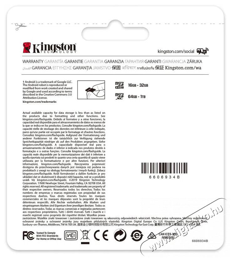 Kingston Canvas Select Plus micro SDXC 128GB Class 10 UHS-I + SD adapter Mem&oacute;ria k&aacute;rtya / Pendrive - SD / SDHC / SDXC k&aacute;rtya - 522221