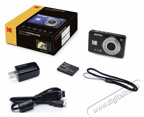 Kodak Pixpro FZ55 nagy teljes&iacute;tm&eacute;nyű kompakt fekete digit&aacute;lis f&eacute;nyk&eacute;pezőg&eacute;p F&eacute;nyk&eacute;pezőg&eacute;p / kamera - Kompakt f&eacute;nyk&eacute;pezőg&eacute;p - Norm&aacute;l tud&aacute;s&uacute; kompakt - 403860