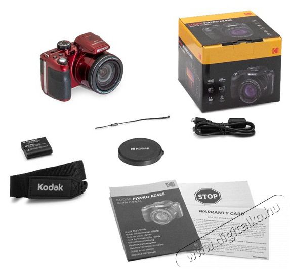 Kodak Pixpro AZ425 digit&aacute;lis piros f&eacute;nyk&eacute;pezőg&eacute;p F&eacute;nyk&eacute;pezőg&eacute;p / kamera - Kompakt f&eacute;nyk&eacute;pezőg&eacute;p - Norm&aacute;l tud&aacute;s&uacute; kompakt - 466708
