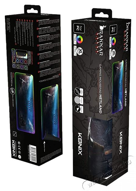 KONIX - DRAKKAR PC Hetland XL Gaming Eg&eacute;rpad 800x300mm, Sz&iacute;nes RGB LED Iroda &eacute;s sz&aacute;m&iacute;t&aacute;stechnika - Eg&eacute;r - Eg&eacute;rpad - 479374