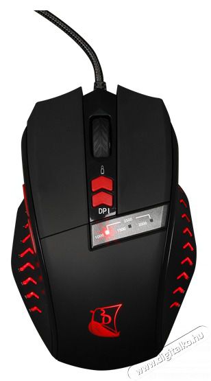 KONIX - DRAKKAR PC Runemaster Evo Eg&eacute;r Vezet&eacute;kes Gaming 2500DPI, Fekete-Piros Iroda &eacute;s sz&aacute;m&iacute;t&aacute;stechnika - Eg&eacute;r - Vezet&eacute;kes eg&eacute;r - 483681