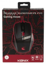 KONIX - DRAKKAR PC Runemaster Evo Eg&eacute;r Vezet&eacute;kes Gaming 2500DPI, Fekete-Piros Iroda &eacute;s sz&aacute;m&iacute;t&aacute;stechnika - Eg&eacute;r - Vezet&eacute;kes eg&eacute;r - 483681