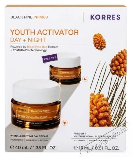 KORRES Black Pine Primus Wrinkle Defying Day Cream + Youth Renewal Sleeping Facial, 55 ml Sz&eacute;ps&eacute;g&aacute;pol&aacute;s / Eg&eacute;szs&eacute;g - Egy&eacute;b sz&eacute;ps&eacute;g / eg&eacute;szs&eacute;g term&eacute;k - 537892