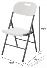 Kring Banquette 2 darab &ouml;sszecsukhat&oacute; kerti sz&eacute;k, 47.5 x 58 x 86.5 cm, F&eacute;m/Műanyag, Feh&eacute; H&aacute;ztart&aacute;s / Otthon / K&uuml;lt&eacute;r - K&uuml;lt&eacute;r / kerti term&eacute;k / grill - Kerti b&uacute;tor - 537057