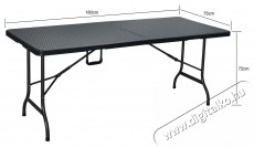 Kring Banquette Kerti/terasz/udvari &ouml;sszecsukhat&oacute; asztal, 180 x 75 x 72 cm, f&eacute;m/műanyag H&aacute;ztart&aacute;s / Otthon / K&uuml;lt&eacute;r - K&uuml;lt&eacute;r / kerti term&eacute;k / grill - Kerti b&uacute;tor - 537038