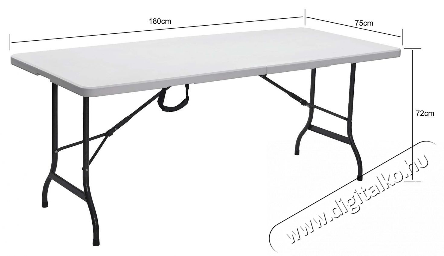 Kring Banquette &Ouml;sszecsukhat&oacute; asztal, F&eacute;m/Műanyag, 180x75x72cm, Feh&eacute;r H&aacute;ztart&aacute;s / Otthon / K&uuml;lt&eacute;r - K&uuml;lt&eacute;r / kerti term&eacute;k / grill - Kerti b&uacute;tor - 537040