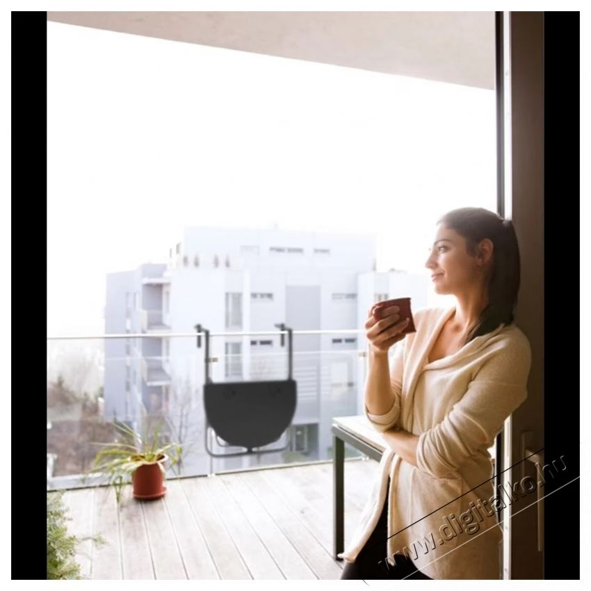 Kring Banquette &Ouml;sszecsukhat&oacute; erk&eacute;ly asztal, f&eacute;m/műanyag, 60 x 64 x 73, fekete H&aacute;ztart&aacute;s / Otthon / K&uuml;lt&eacute;r - K&uuml;lt&eacute;r / kerti term&eacute;k / grill - Kerti b&uacute;tor - 537036