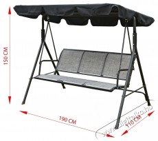 Kring Cham hintasz&eacute;k, 3 &uuml;l&eacute;ses, m&eacute;ret 108x190x155 cm H&aacute;ztart&aacute;s / Otthon / K&uuml;lt&eacute;r - K&uuml;lt&eacute;r / kerti term&eacute;k / grill - Kerti b&uacute;tor - 537047