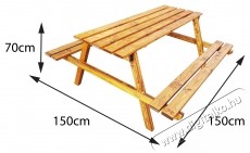 Kring Honsu kerti/terasz/pajta b&uacute;tork&eacute;szlet, fa, 150x150x70 cm, barna H&aacute;ztart&aacute;s / Otthon / K&uuml;lt&eacute;r - K&uuml;lt&eacute;r / kerti term&eacute;k / grill - Kerti b&uacute;tor - 537042