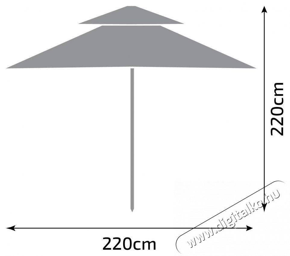 Kring Napernyő, F&eacute;m/Poli&eacute;szter, 220x100cm, K&eacute;k H&aacute;ztart&aacute;s / Otthon / K&uuml;lt&eacute;r - K&uuml;lt&eacute;r / kerti term&eacute;k / grill - Kerti b&uacute;tor - 537062