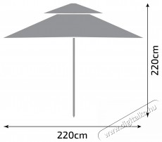 Kring Napernyő, F&eacute;m/Poli&eacute;szter, 220x100cm, K&eacute;k H&aacute;ztart&aacute;s / Otthon / K&uuml;lt&eacute;r - K&uuml;lt&eacute;r / kerti term&eacute;k / grill - Kerti b&uacute;tor - 537062
