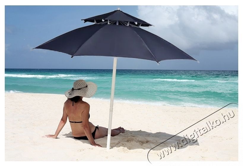 Kring Strand napernyő, 2.2 m, S&ouml;t&eacute;t sz&uuml;rke H&aacute;ztart&aacute;s / Otthon / K&uuml;lt&eacute;r - K&uuml;lt&eacute;r / kerti term&eacute;k / grill - Kerti b&uacute;tor - 537066