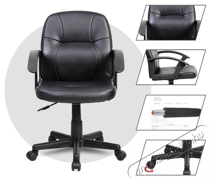 Kring Minsk Ergonomikus irodai sz&eacute;k, PU, Fekete H&aacute;ztart&aacute;s / Otthon / K&uuml;lt&eacute;r - Egy&eacute;b h&aacute;ztart&aacute;si term&eacute;k - 536982
