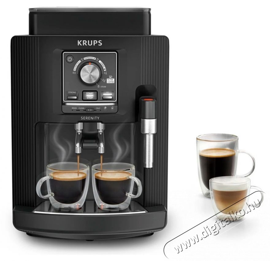 Krups EA4008E0 Serenity Black automata k&aacute;v&eacute;főző Konyhai term&eacute;kek - K&aacute;v&eacute;főző / k&aacute;v&eacute;&ouml;rlő / kieg&eacute;sz&iacute;tő - Automata k&aacute;v&eacute;főző - 540014