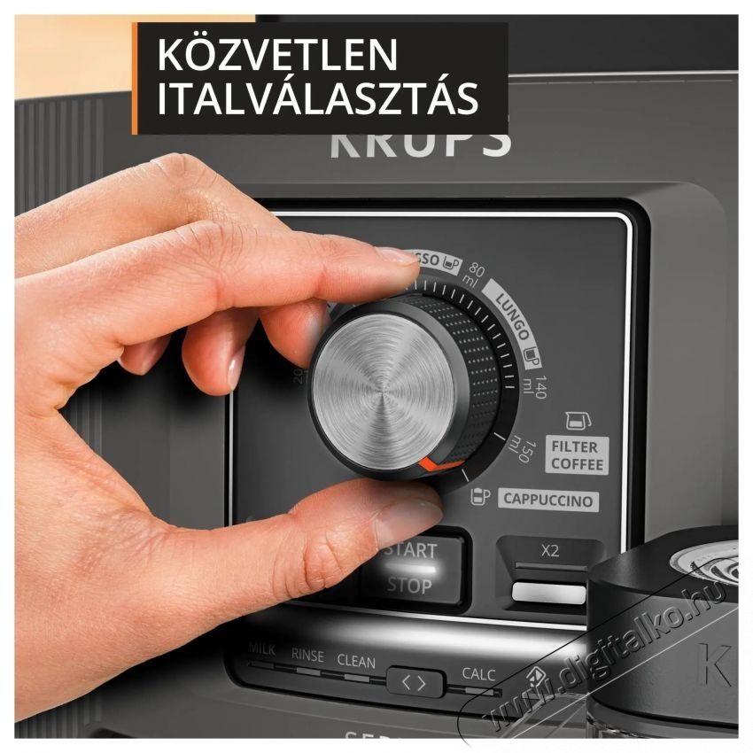 Krups EA402HE0 Serenity Milk Automata k&aacute;v&eacute;főző Konyhai term&eacute;kek - K&aacute;v&eacute;főző / k&aacute;v&eacute;&ouml;rlő / kieg&eacute;sz&iacute;tő - Automata k&aacute;v&eacute;főző - 540013