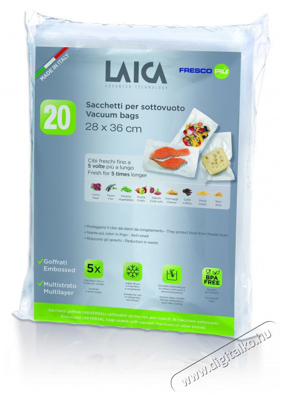 Laica l&eacute;gcsatorn&aacute;s BPA mentes 20 db 28 x 36 cm-es v&aacute;kuum csomagol&oacute; tasak (VT36040) H&aacute;ztart&aacute;s / Otthon / K&uuml;lt&eacute;r - Egy&eacute;b h&aacute;ztart&aacute;si term&eacute;k - 381588