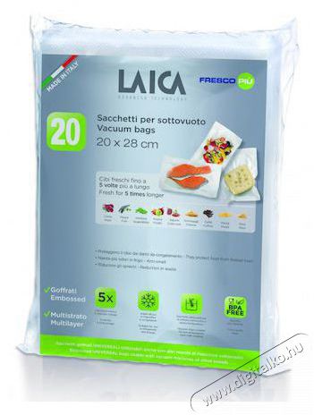 Laica légcsatornás BPA mentes vákuum csomagoló tasak 20x28 cm, 20 db (VT36050) Konyhai termékek - Fóliahegesztő - Vákumfólia - 381587