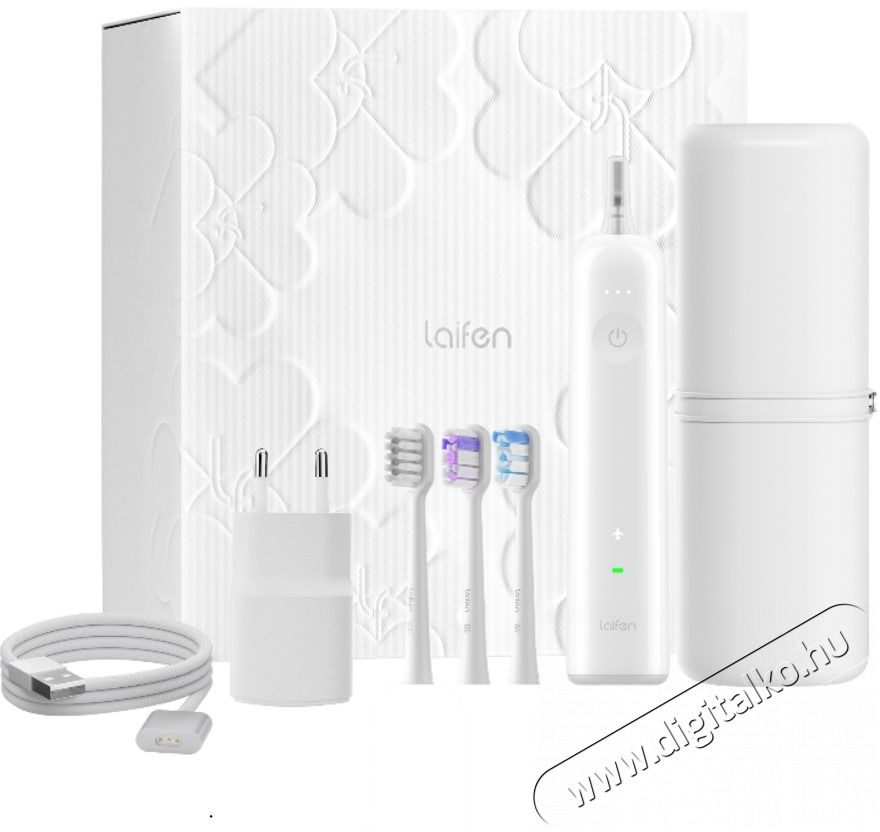 Laifen Wave LFTB01-P White Giftbox, 3 p&oacute;tfej Elektromos fogkefe Sz&eacute;ps&eacute;g&aacute;pol&aacute;s / Eg&eacute;szs&eacute;g - Sz&aacute;j / fog &aacute;pol&aacute;s - Elektromos fogkefe - 525139